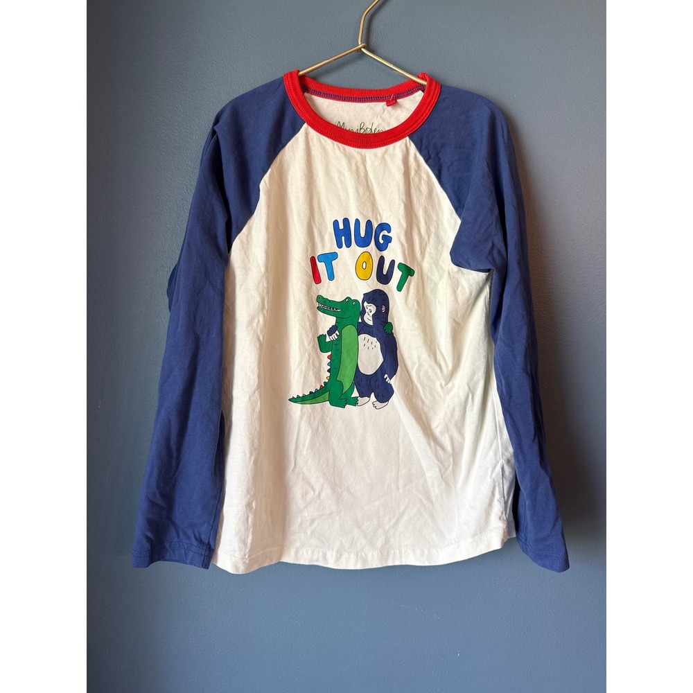 Mini Boden Kids Hug It Out Graphic Raglan‎ Long Sleeve Shirt
